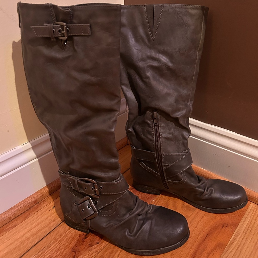 Carlos Santana Haley Knee High Gray Boots